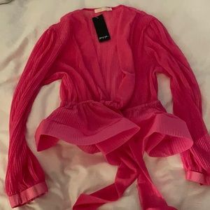 Pink Peplum Blouse